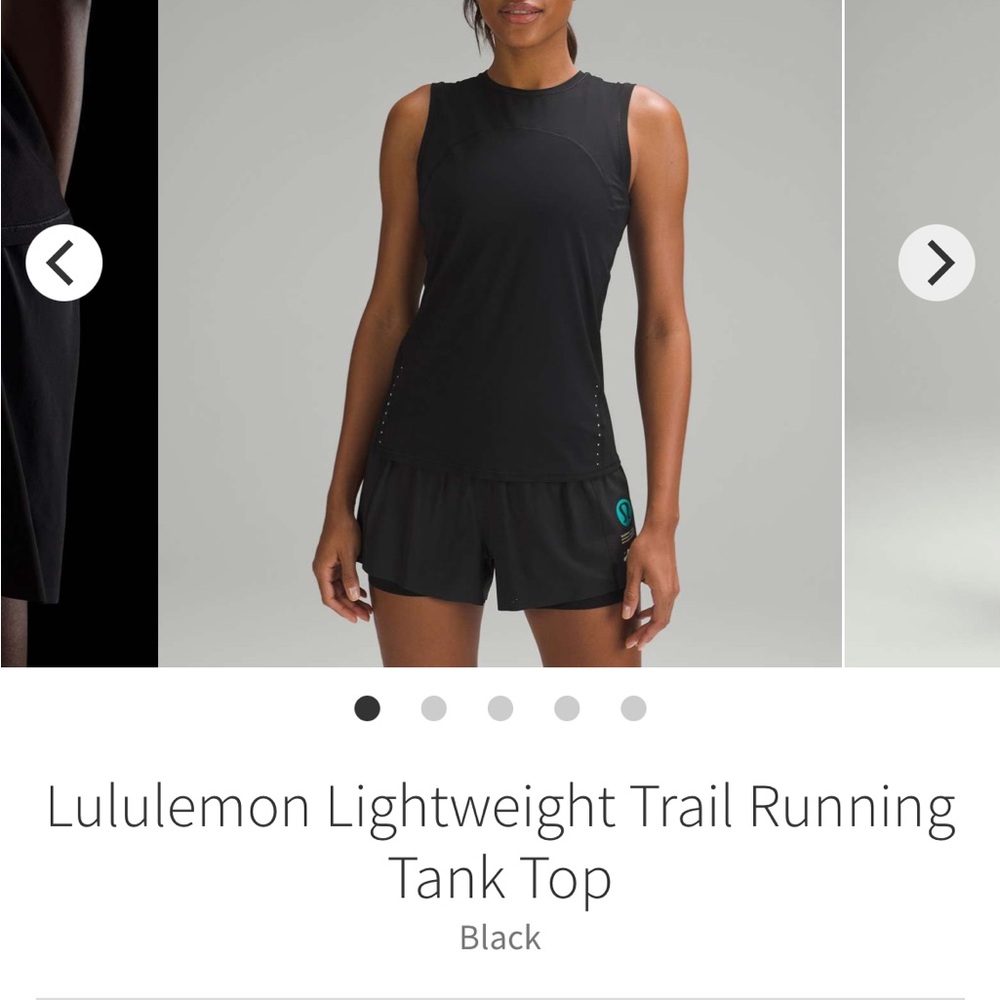 lululemon athletica Black Performance Tank Top